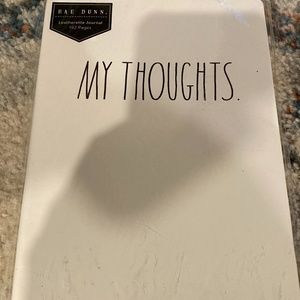 Rae Dunn White Leatherette Journal